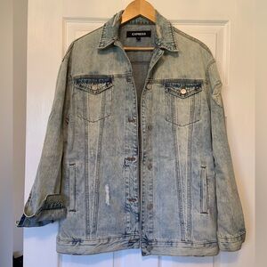 Express Faded & Distressed Denim Jacket
